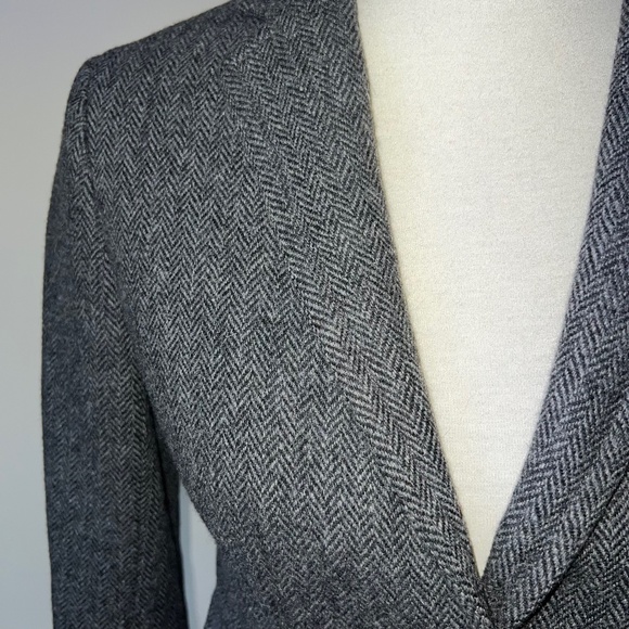 J.Crew Jacket/Blazer Size 2 Black/White/Gray w/ Leather Buttons - Picture 2 of 16